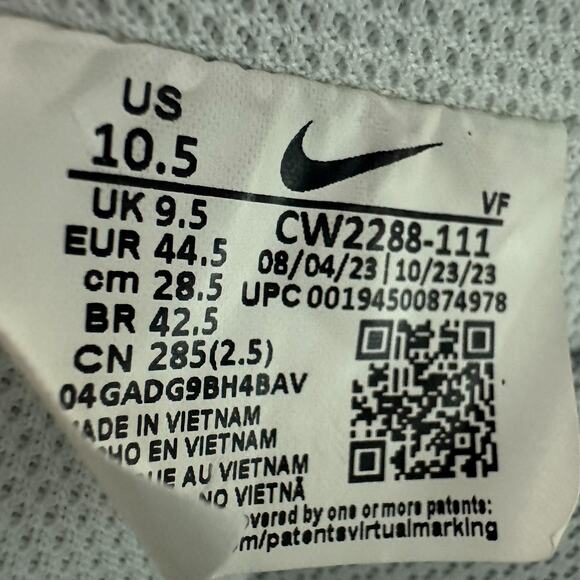 Nike Air Force 1 Sneakers Men's Low 10.5 Triple White Shoes CW2288-111 - Picture 8 of 9